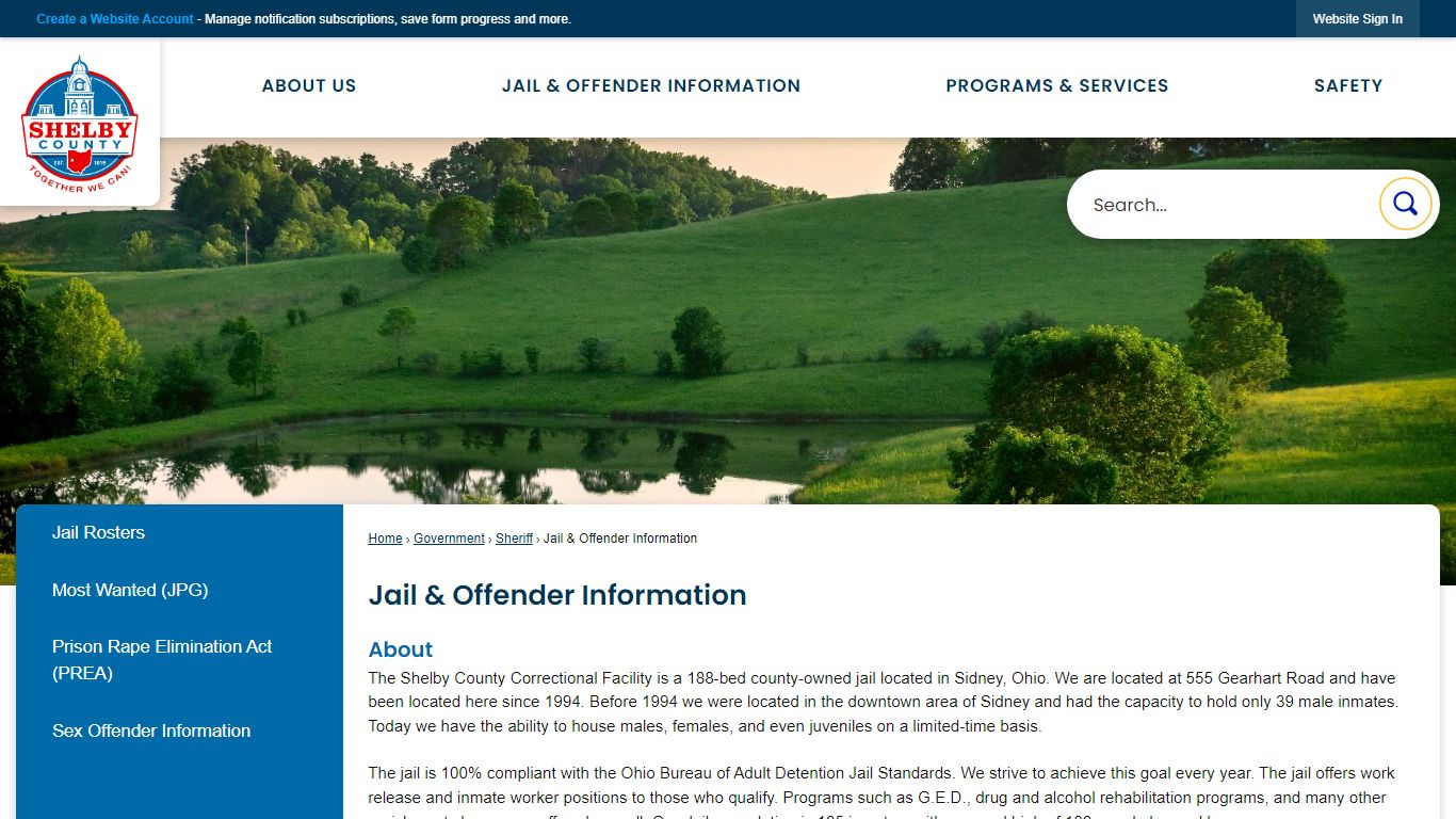 Jail & Offender Information | Shelby County Commissioner’s Office, OH